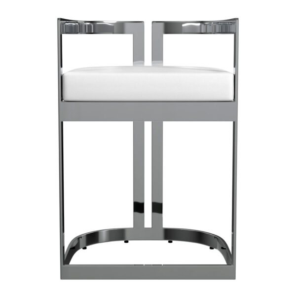Butler Specialty Company Clarence Faux Leather 23" Dining Stool - Nickel Plated - Image 2