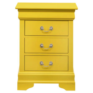 Passion Furniture Louis Philippe 3-Drawer Yellow Nightstand (29"H x 16"W x 21"D)