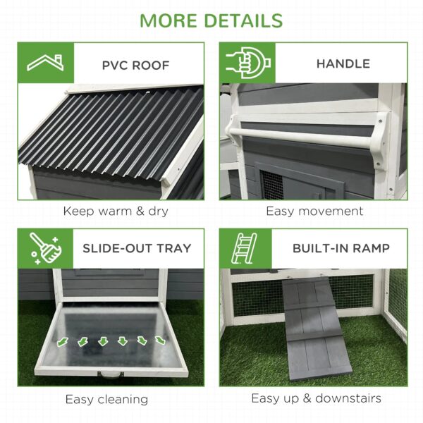 PawHut 162" Large Chicken Coop for 6-8 Chickens, Chicken House - Image 5